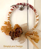 Gold Yarn Wreath w/Palm Caps