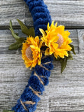 Blue Chenille Yarn Wreath