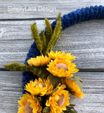 Blue Chenille Yarn Wreath